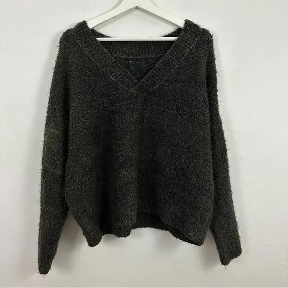 ASOS Design Black Pullover V-Neck Sweater Women's Size M - Picture 1 of 5